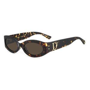 A0723Z New DSQUARED2 D2 Havana Square 0150/G/S 08670 Sunglasses Women